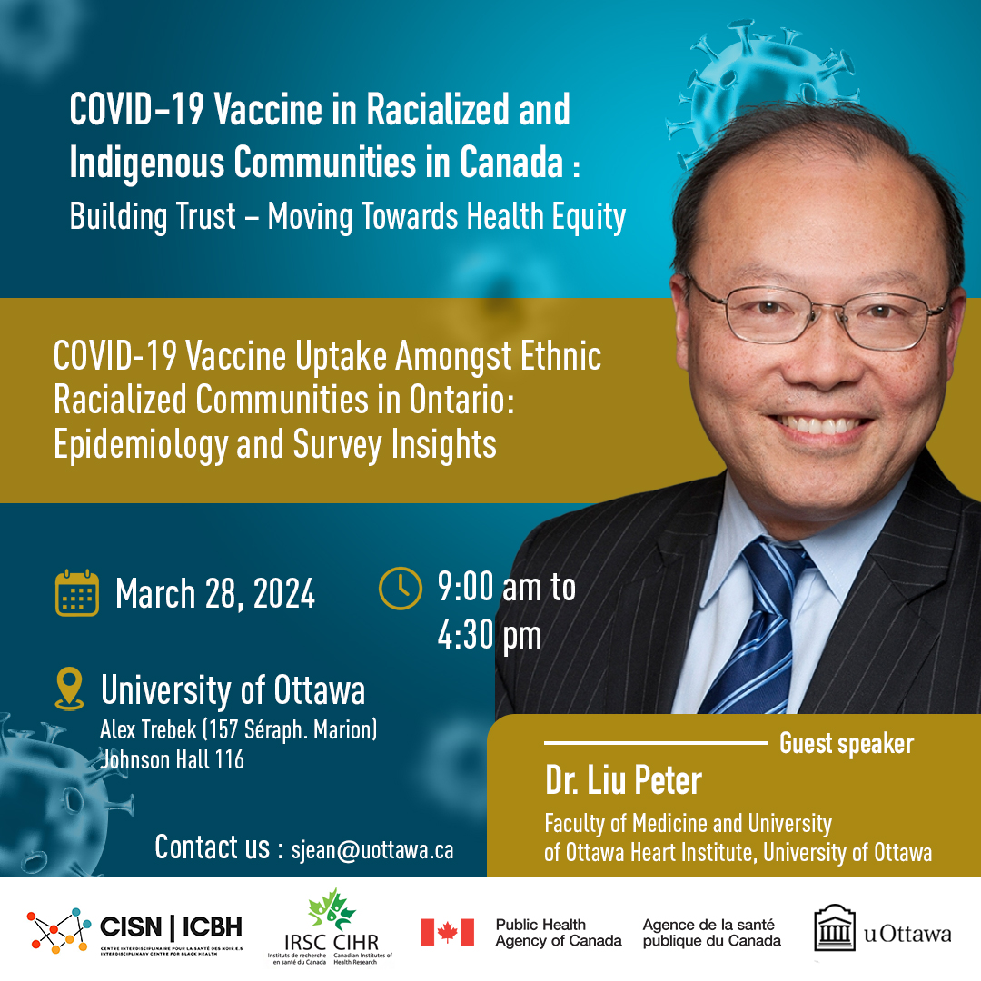Exited for our upcoming conference at @uO_Black Health on #CovidVaccine. Come and join us for a captivating talk by @PeterPLiu_MD ➡️Registration is still opened here: eventbrite.ca/e/vaccine-in-r…