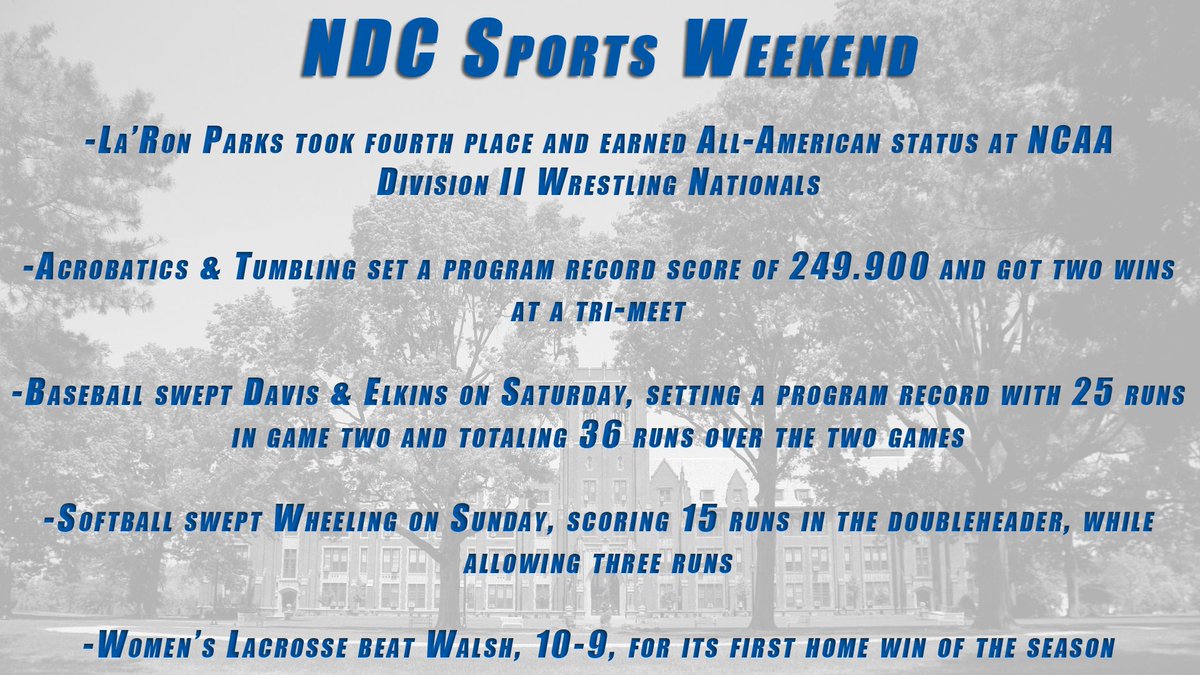 What a weekend for NDC athletics! Several program records and an All-American! #FlyAbove