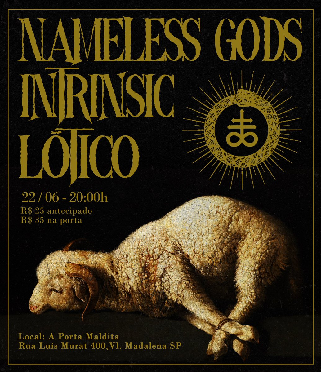 _lotico_'s tweet photo. Dia 22/06 tocaremos em SP com Nameless Gods e Intrinsic no A Porta Maldita.

📍: Rua Luís Murat, 400 - Pinheiros
🗓️: 22/06 às 20:00
🎫: R$25,00 antecipado e R$35,00 porta (em breve postaremos o link para compra)
Flyer: @luizmosh666 https://t.co/TM7PqOuoEn