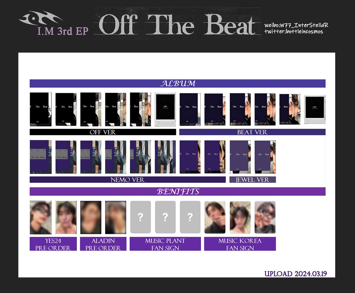 bottleincosmos's tweet photo. 💜I.M 3rd EP [Off The Beat] 💜

PHOTOCARD TEMPLATE
小卡合集
포토카드 리스트 포카

#IM #아이엠
#EP #OffTheBeat 
#LURE #Bust_it #X0 #Skyline #MMI #nbdy https://t.co/X43gLICaNm