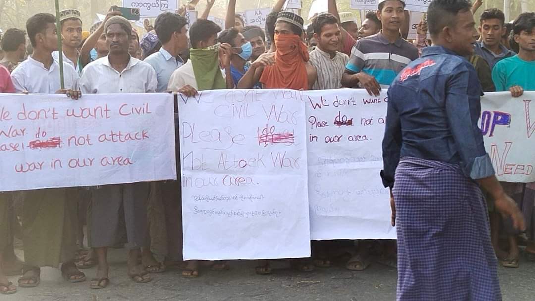 This is very alarming. The Rohingya want to live with all the communities. The junta organised this protest against the AA. It wants another intercommunal violence between the communities. In fact, the junta is quite dedicated to wiping out Rohingya from the face of the earth.