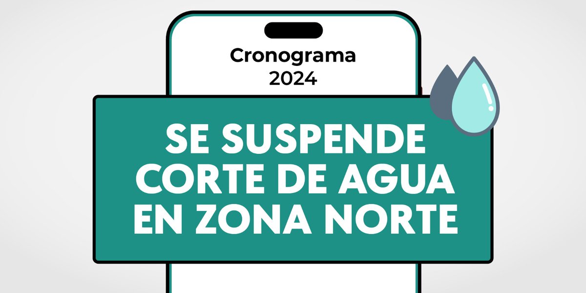 SCPL_Coop's tweet photo. 💧 SE SUSPENDE EL CORTE DE AGUA PROGRAMADO EN ZONA NORTE

Hoy, martes 19 de marzo, en Zona Norte, se suspende el corte de agua previsto, debido a que los niveles de reserva del Puesto La Mata se encuentran en óptimas condiciones. https://t.co/GInLXXvcmF