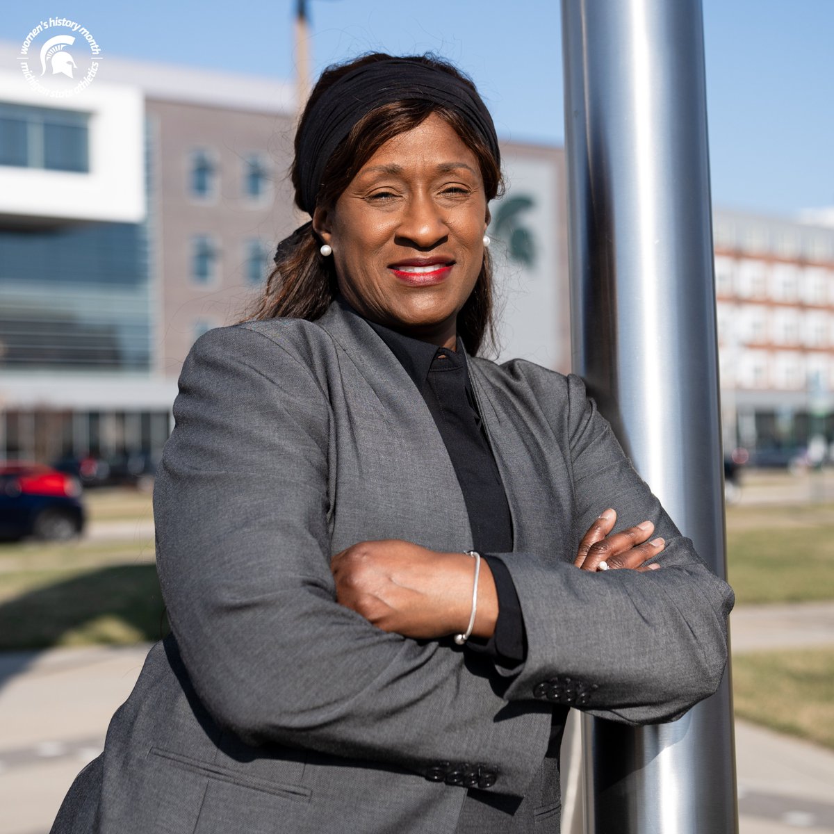 MSU_Athletics's tweet photo. "I believe it is important to recognize the importance of women’s voices in every facet of life. Women have been and are cornerstones of existence. We have been/are farmers, caregivers, and the original inventors out of pure necessity. 

The unending work and toil of many notable, as well as, anonymous women has ensured global stabilization and prosperity. Women’s voices must always be heard, acknowledged, and utilized."

- LouAnne Jefferson, Athletic Trainer