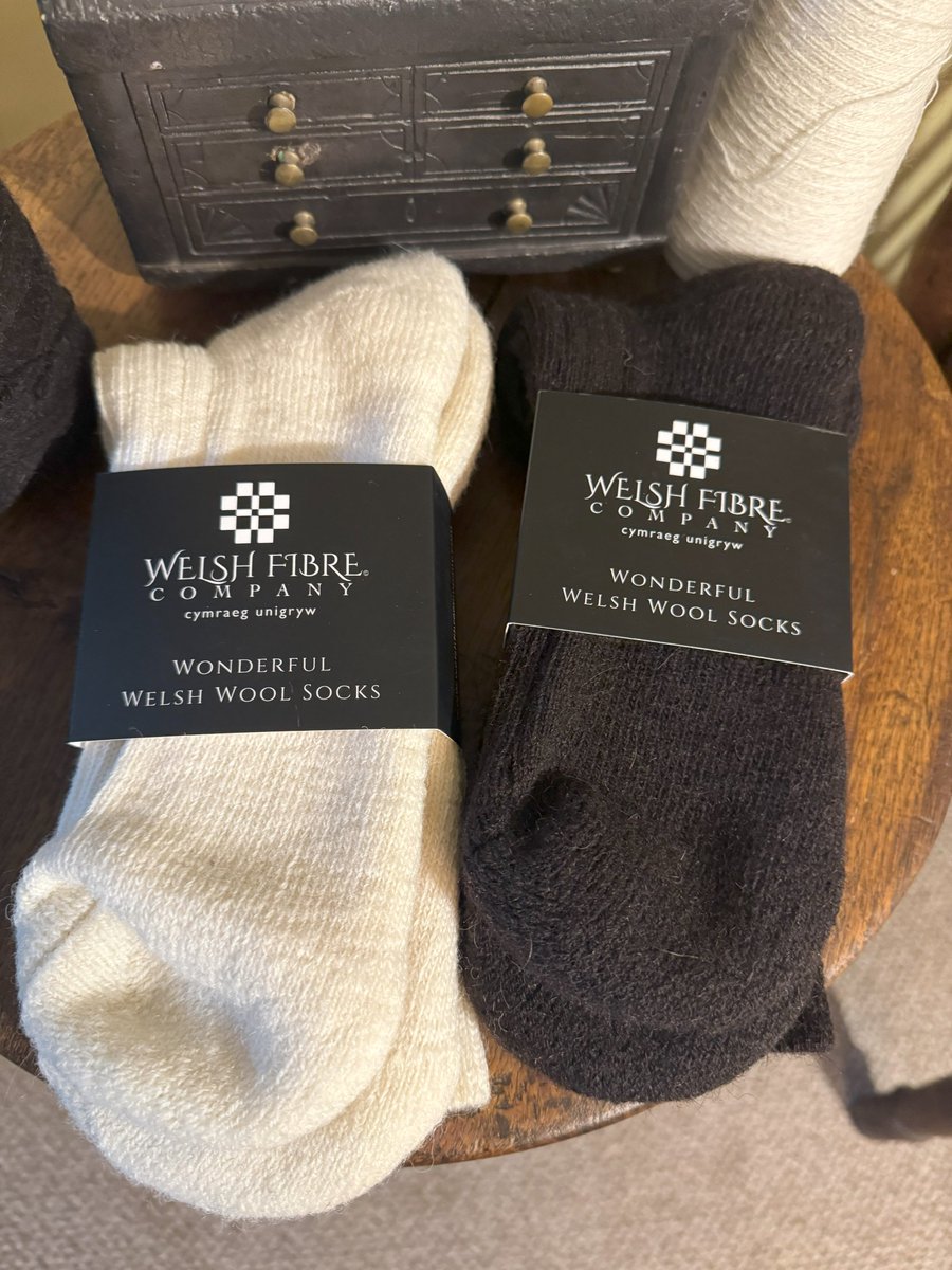 We were delighted to provide Chris of the Welsh Fibre Company with a range of services for his Wonderful Welsh Wool Socks. We sorted the fibre, scoured and carded, blended some Welsh wool with bio-nylon in the worsted combs and gills and finished the yarns as oiled on cone. #wool