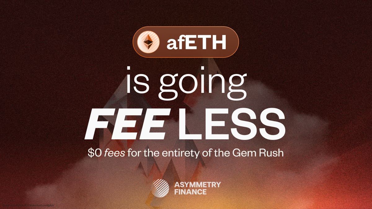 afETH is going FEE-LESS 0 fees for the entirety of the Gem Rush Stake, earn 10%+ real yield It’s as simple as that