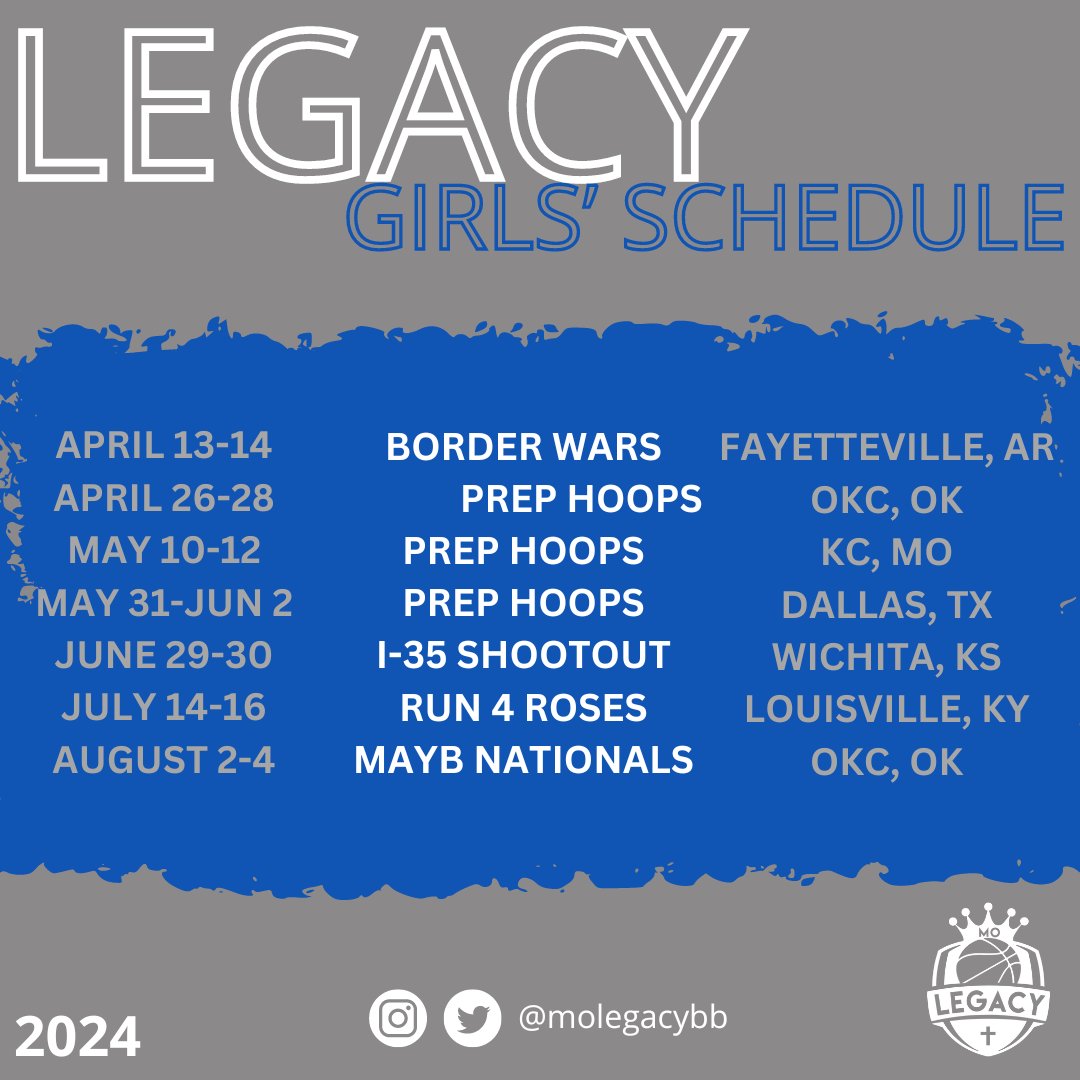 2024 Season is officially here! We can’t wait to see everyone back in the gym tonight! Here is a look at our 2024 schedule!
