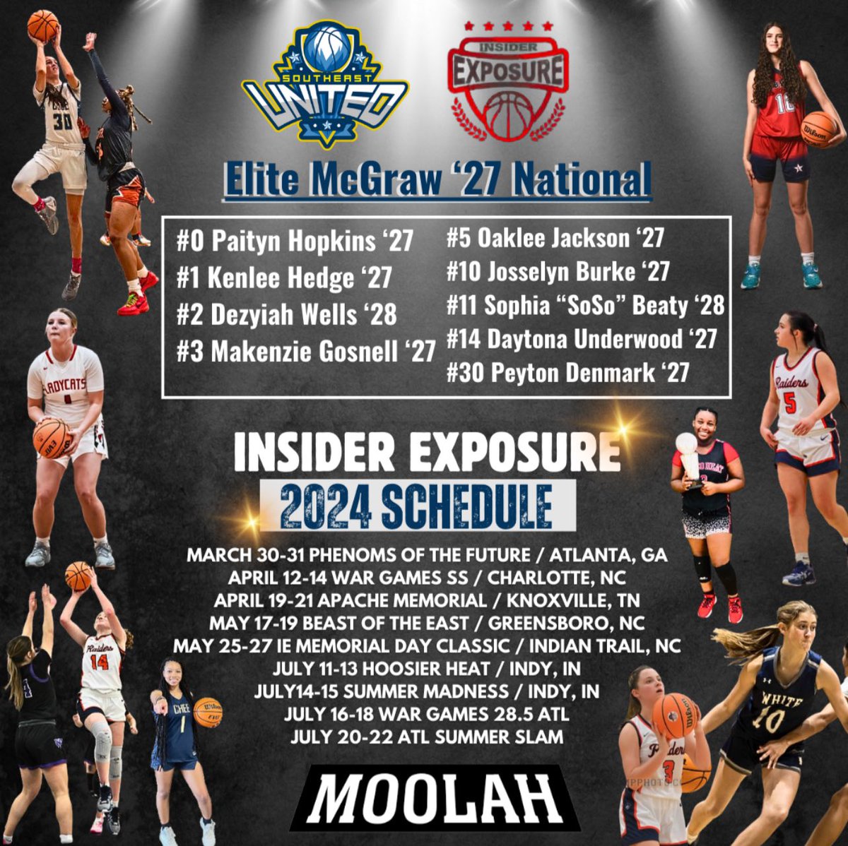 Very excited to announce our @SEUnited_Elite ‘27 National Team Great group of talent! We have a little bit of everything college coaches! @PaitynHopkins @KenleeHedge21 @DezyiahW @MakenzieGosnell @oaklee05 @JosselynBurke10 @Sosohoops @D14Underwood27 @DenmarkPeyton @InsiderExposure