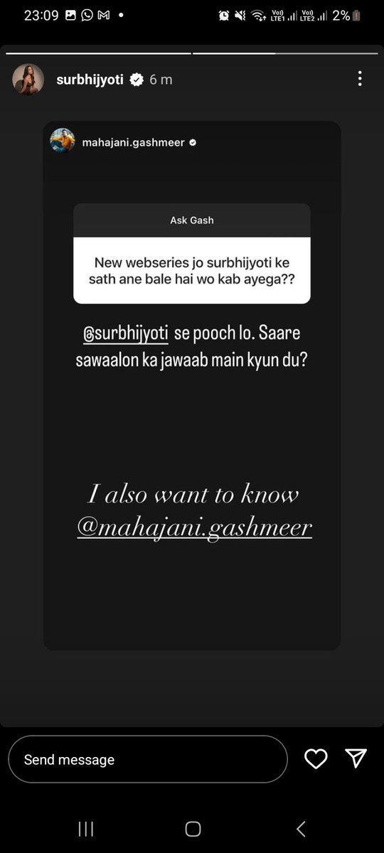 These 2 @Gashmeer & @SurbhiJtweets 😂😂🤩!! So we not gonna get any update about upcoming Love Revenge web series on #Hotstar 🙃😂 till release🤦‍♀️!! This is not fair Gashu🤨 🤩😂!! #GashmeerMahajani #Surbhijyoti