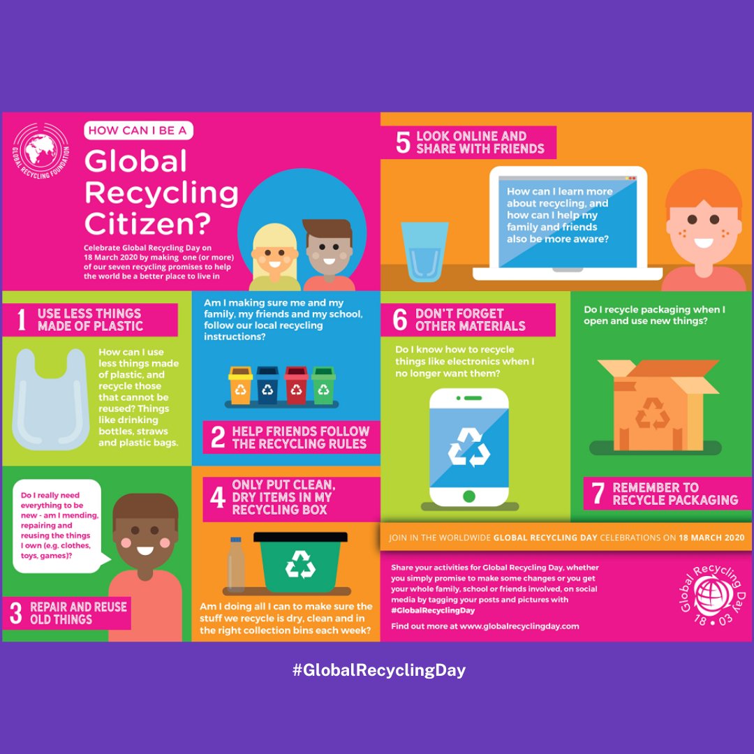 Hubbaltd's tweet photo. #GlobalRecyclingDay might be over, but are YOU still feeling the inspiration? Join the global community of changemakers! Here’s a reminder of the 7 steps to being a Global Recycling Citizen.

#sustainabilitymatters #hubba https://t.co/Fspd0g3btc