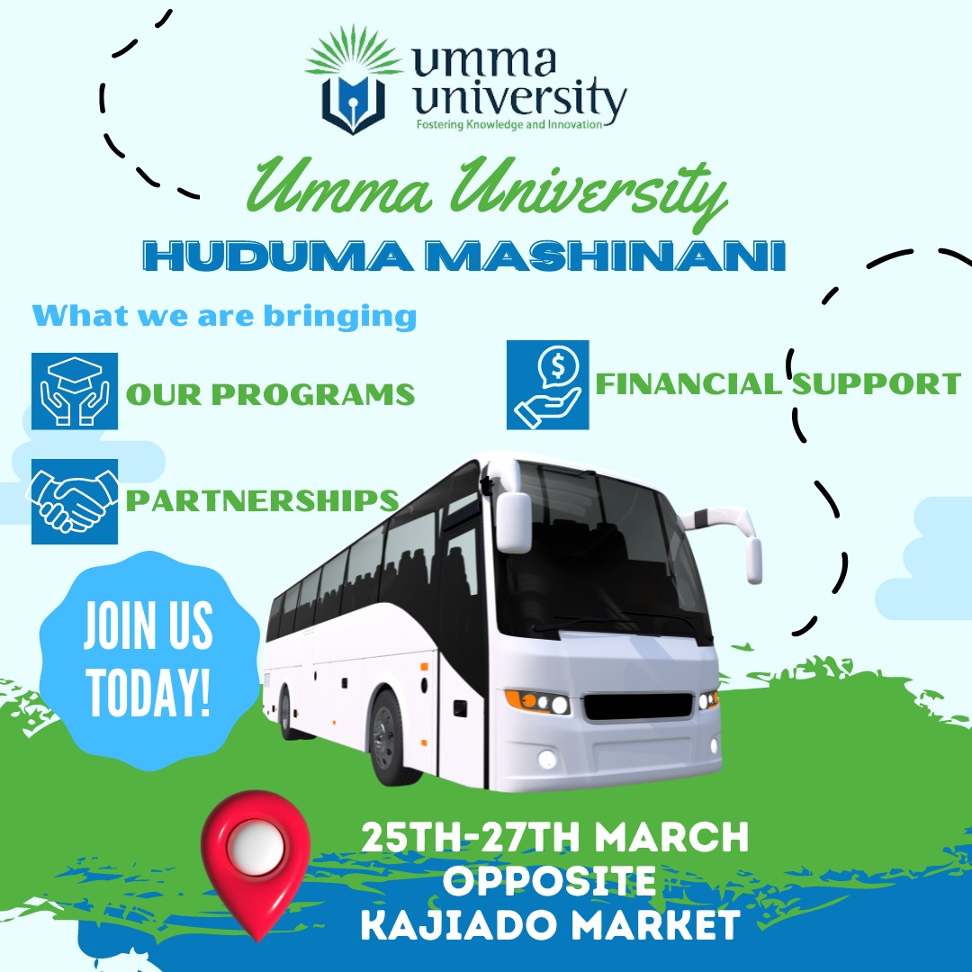 🌟 Your future awaits! Umma University is coming to your town with our May intake recruitment drive. Get ready to embark on a journey of knowledge and opportunity with us, right in your neighborhood! Stay tuned as we bring Education right to your door step! 🙂Usikose! Apply today