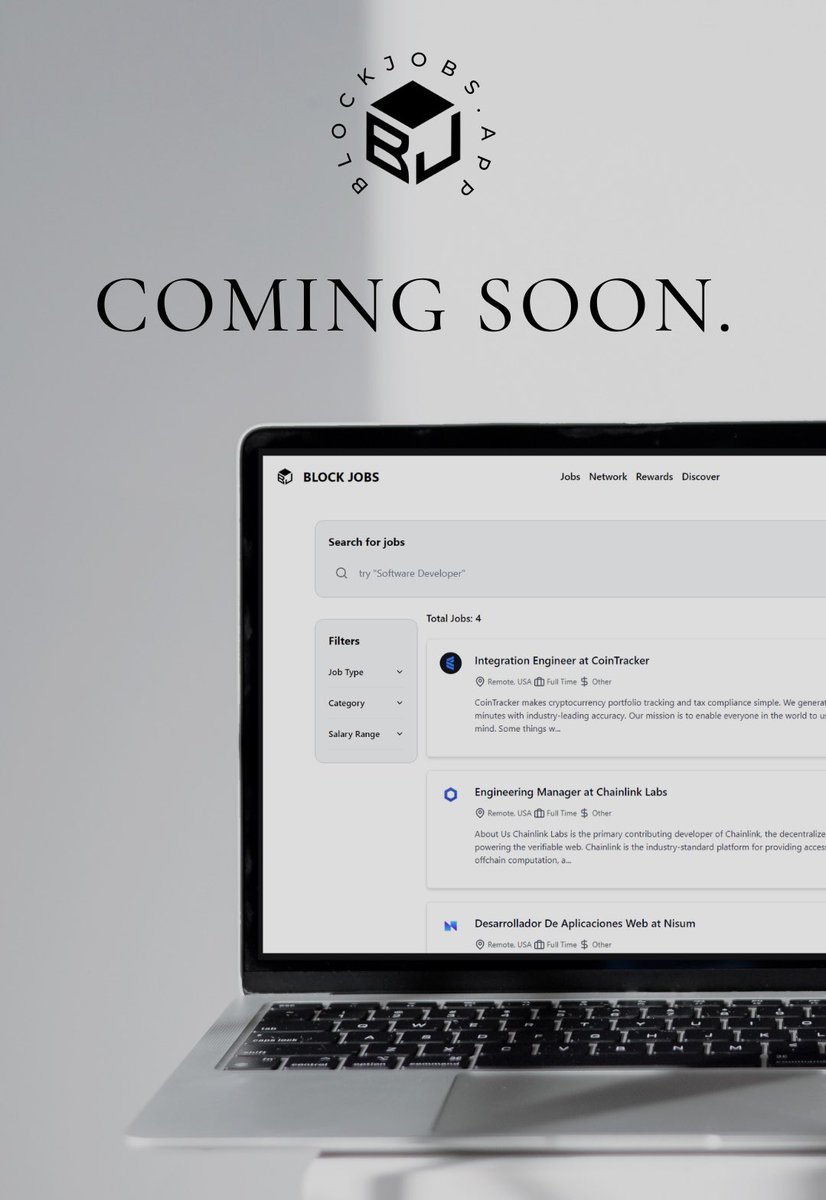 <a href="/blockjobs_app/">Blockjobs</a> Beta is opening soon! Any individual project or brand who is hiring, offering services, or looking for any type of opportunities in web3  is welcome!! Come to the discord &amp; claim your beta role with the click of a button.👇 

discord.gg/XZXT4Mu2xX