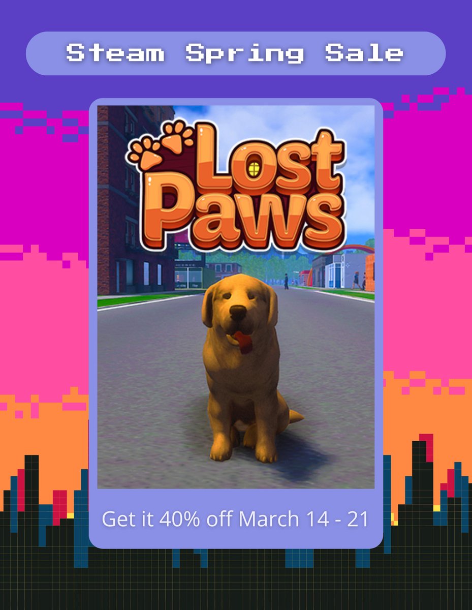 We have 24 hours left in the #SteamSpringSale! 🐶🌻 There is still time to get into doggo adventures for 40% off➡️store.steampowered.com/app/2027590/Lo… #indiegame #gaming