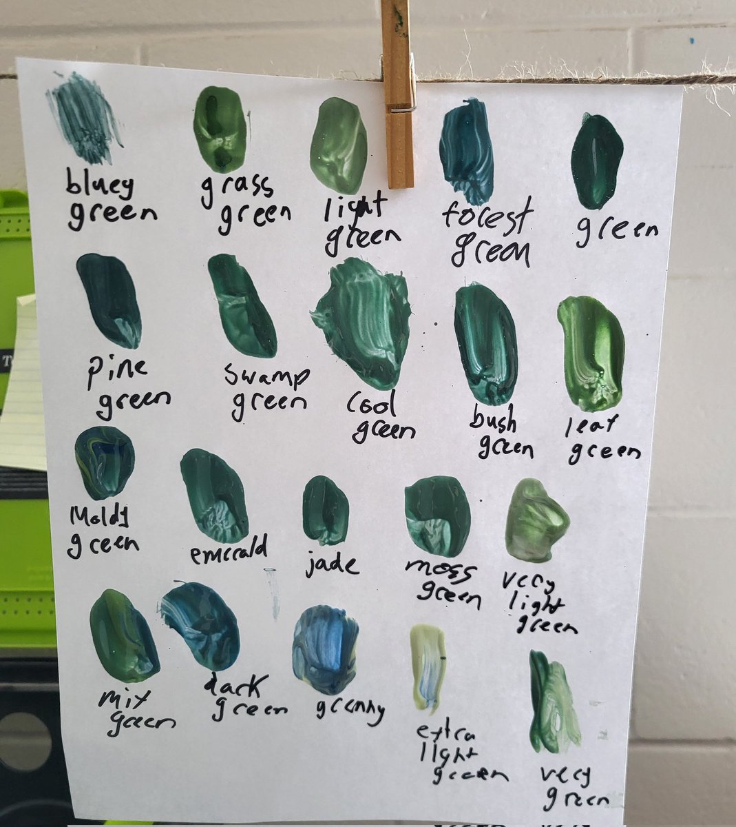 misssammantha's tweet image. In celebration of the first day of spring we created and named shades of green! @ThomasMoreOCSB @ocsbEco #ocsbHope #BringOnSpring🌱