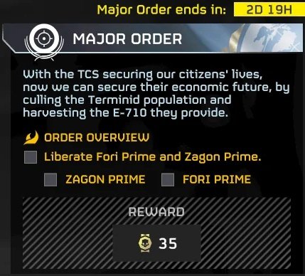 HelldiversAlert's tweet photo. New Major Order #Helldivers2 https://t.co/CfGE3bTYY4