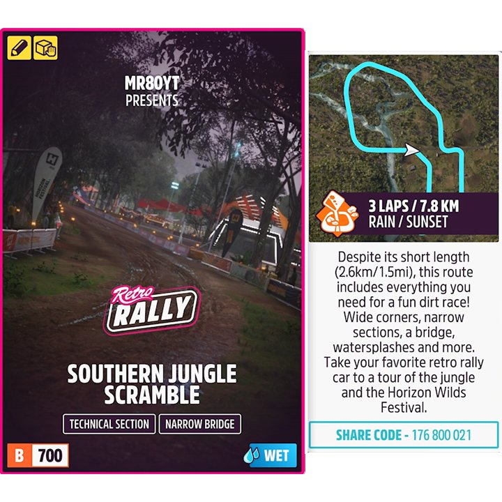 MR80YT's tweet image. 🧪 Southern Jungle Scramble
MR80YT - 176 800 021

#ForzaHorizon5 #EventLab