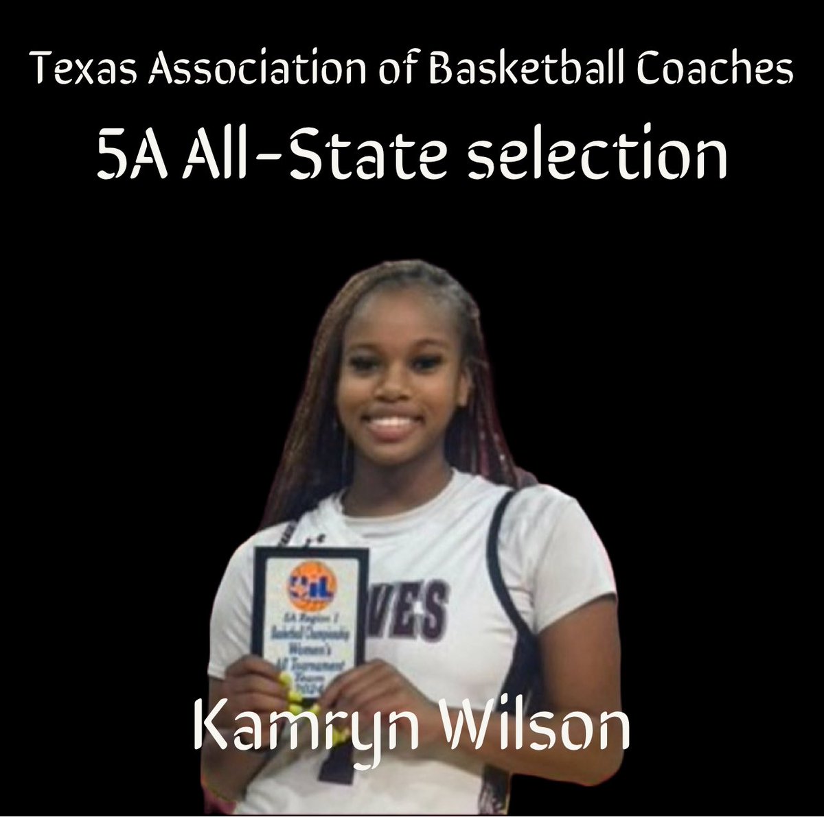 Congratulations to Lamar signee Kamryn Wilson (Timberview Lady Wolves) for being selected on the 5A all-state team.