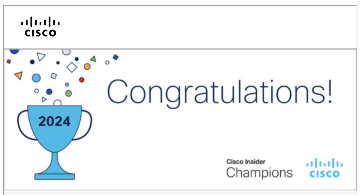 Honoured to be part of this solid group for the 1st time :) @CiscoChampion 2024!