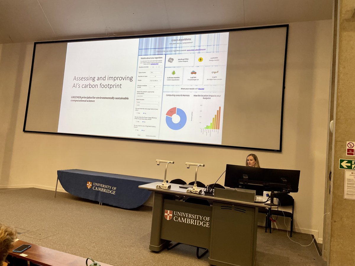 And one more from tonight's event, 'Artificial intelligence: With great power comes great responsibility' with @claireicoffey -- on equity, fairness, and assessing #AI's #CarbonFootprint @CAMBRIDGE_CEU @Cambridge_Fest #cambridge #AI #ArtificialInteligence