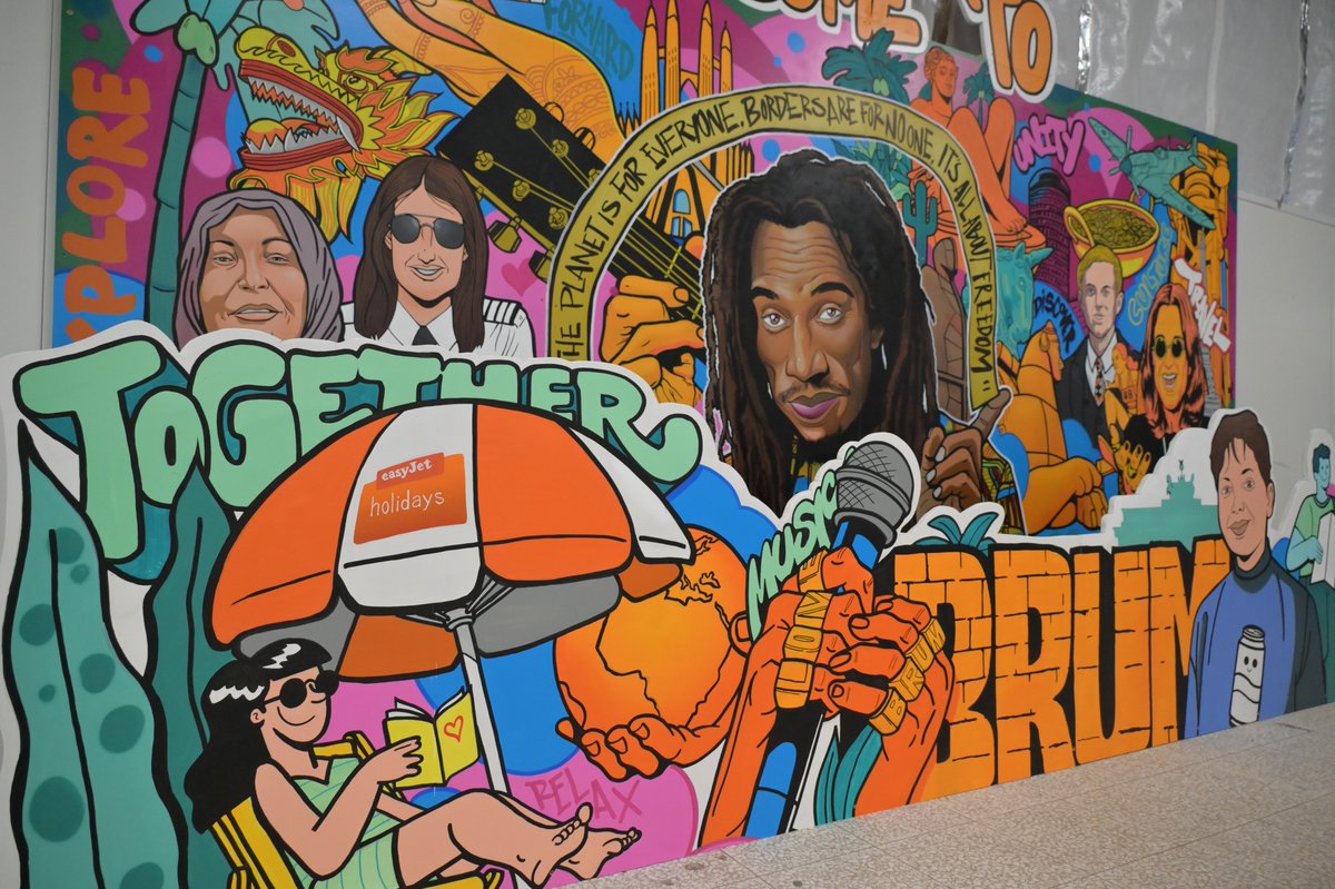 BRUMMING WITH PRIDE🙌 Ozzy Osbourne, Benjamin Zephaniah and local heroes honoured in a new artwork celebrating the best of Birmingham and the West Midlands, commissioned by <a href="/easyJet/">easyJet</a> and <a href="/easyJetholidays/">easyJet holidays</a> to mark the opening of their new base at BHX 🧡

👉 orlo.uk/Y8zuf