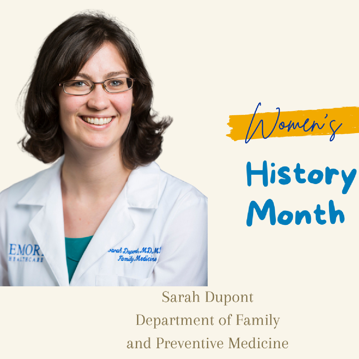 March is #WomensHistoryMonth. We are privileged to have so many successful, smart, & passionate women on our faculty. Today we hear from Dr. Sarah Dupont, assistant professor in @EmoryFamMed, on the unique contributions women bring to science & medicine ➡️ brnw.ch/21wI1sr