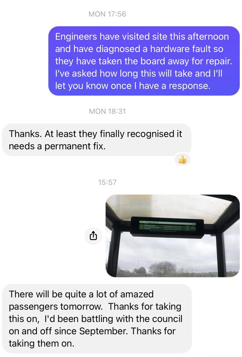 StephenCavinder's tweet image. Why I’m so pleased to point at an electronic sign board. Passengers have been reporting this faulty board for six months. Following convo’s with officers, I’m pleased the board has been replaced and passengers can see real time information again. #LibDemAction #AllYearRound