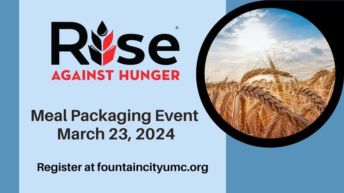 We need 2nd &amp; 3rd shift volunteers for our Rise Against Hunger Meal Packaging Event this Saturday. Sign up on our website:
fountaincityumc.org/rise-against-h…