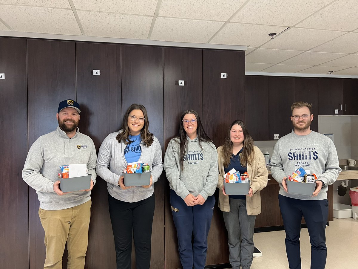 March is designated as National Athletic Training Month! Our four outstanding Athletic Trainers consistently exceed expectations in supporting our student athletes on campus. On behalf of SAAC, we presented our AT’s with a gift basket today!

Join us in the comments to say thanks
