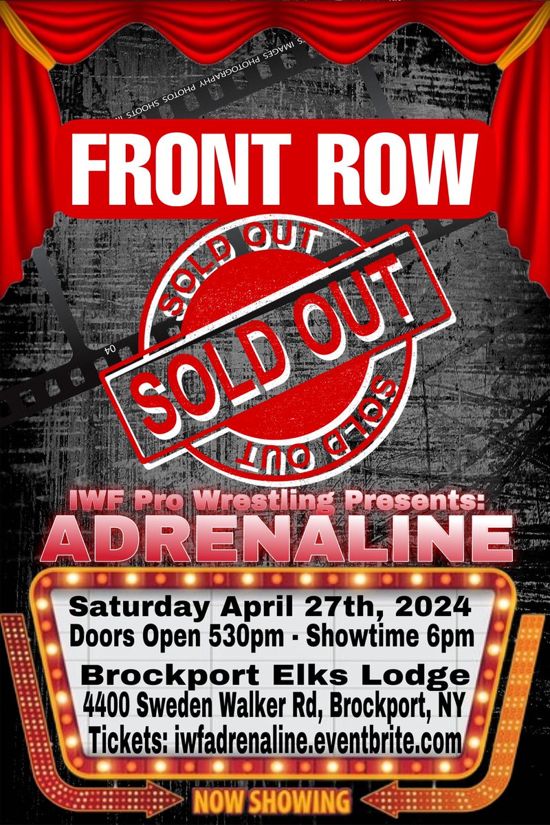 IwfPro's tweet photo. 🚨🚨FRONT ROW OFFICIALLY SOLD OUT!!! 🚨🚨

More than a month before IWF Pro Wrestling Presents: ADRENALINE, and no matches officially announced yet, front row is officially SOLD OUT!! This is sure to be one hell of an event!! Get your GA Tickets ASAP https://t.co/EprhDUJ6iX 
#iwf https://t.co/Gb6wAZrxJg
