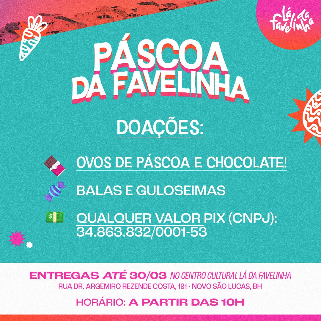 Quem for fiel de fechar, da um RT aí pra fortalecer a Páscoa da criançada do Serrão ❤️🍫🐰