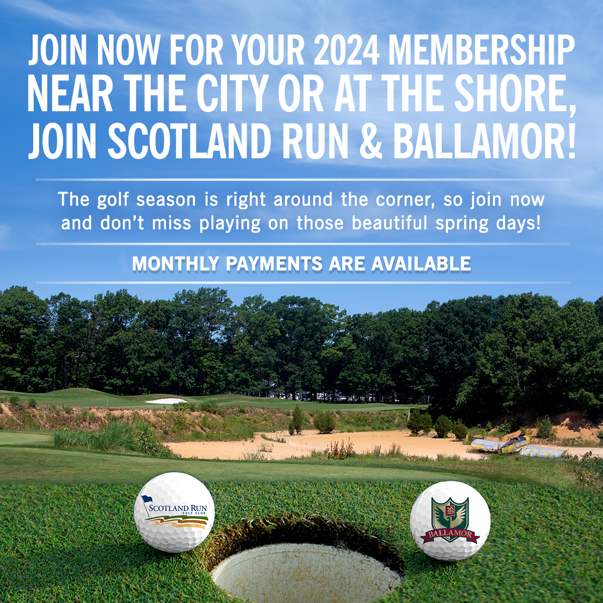 Today is the first day of spring, and that means it's time to get back on the golf course! Join now for your 2024 Dual Membership at Scotland Run and Ballamor. Monthly payments are now available! Learn More and Become a Member: brnw.ch/21wI1sn