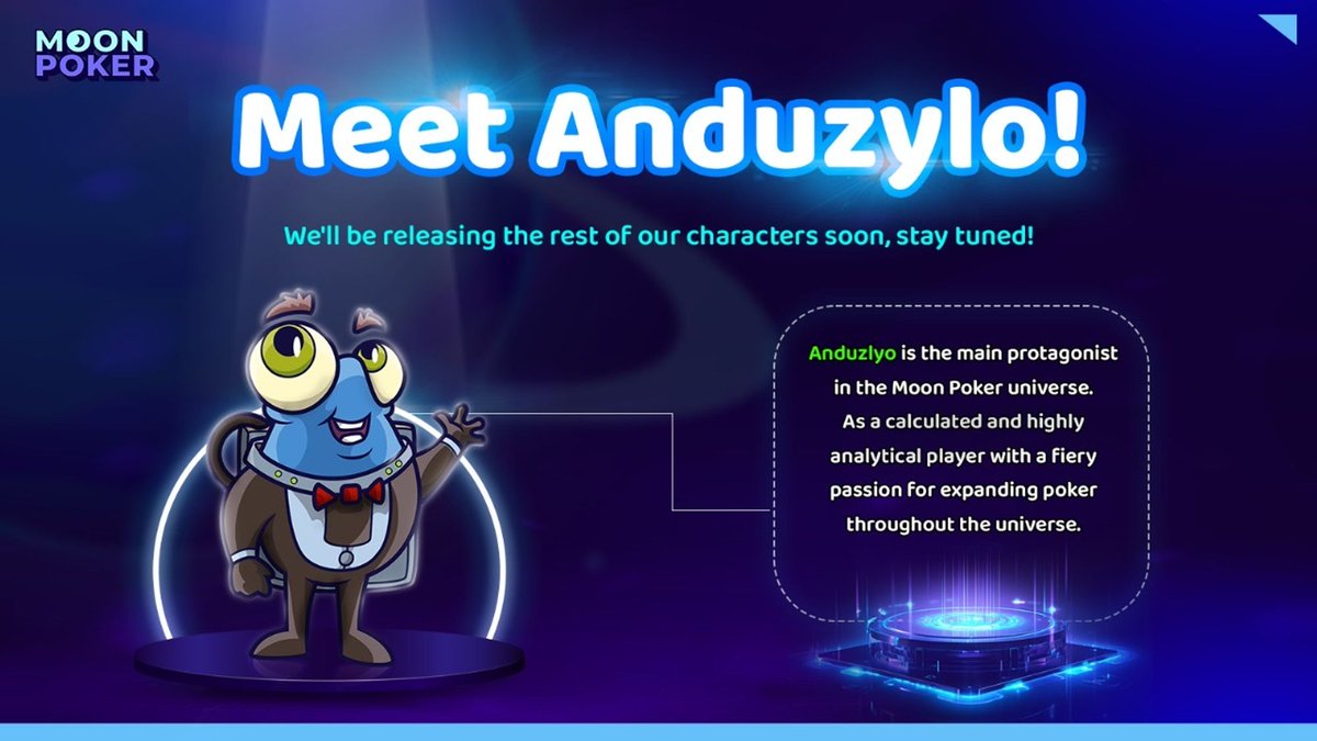 Anduzylo emerged as the cosmic champion of poker after an evil alien emperor sought to extinguish the thrill of the game. Join Anduzylo on this defiant journey against the forces that sought to silence the poker tables with Moon Poker! 🌕👽

#MoonPoker #PlayMoon #OnlineGamingX