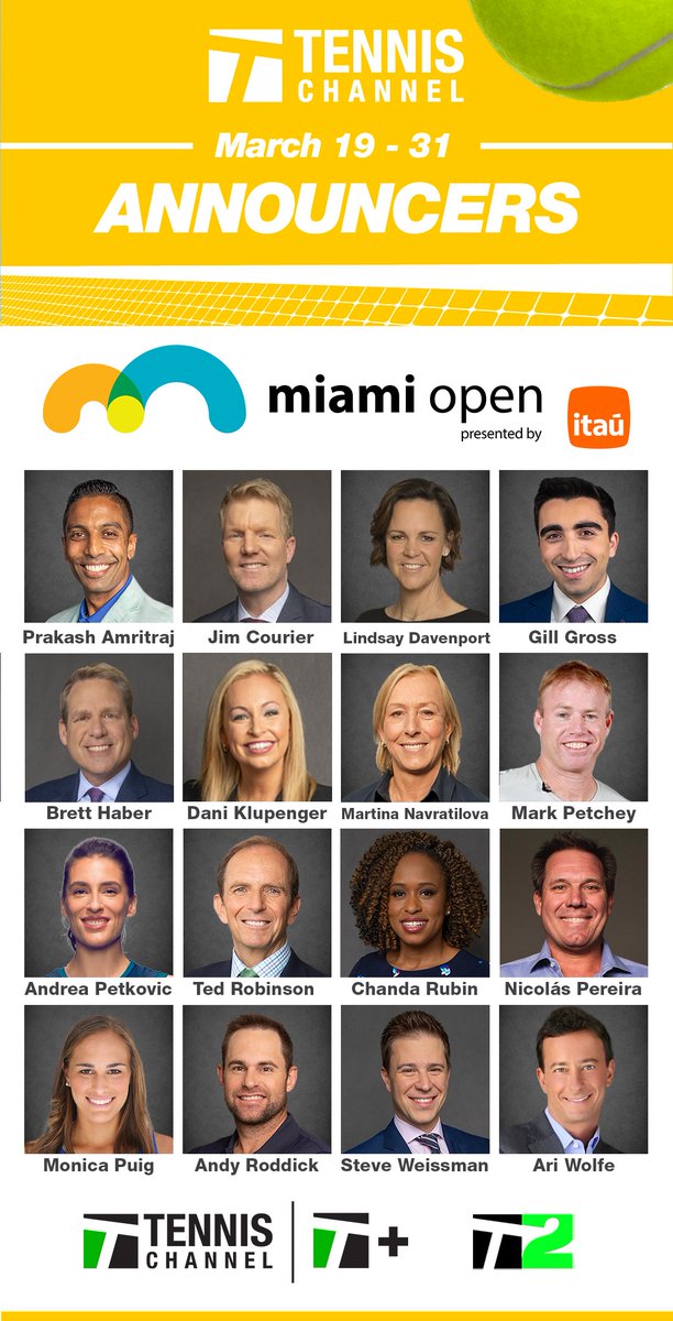 WHAT A SQUAD! Firsr ball to last! Don't miss a point of the #MiamiOpen. Live on Tennis Channel 💪