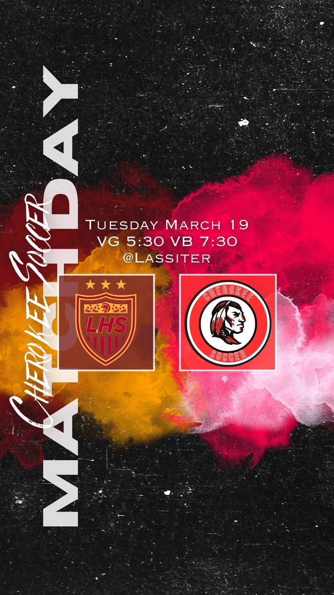 Back on the road for the warriors. Mid week match up with the Trojans at Lassiter. Girls kick off at 5:30. Boys at 7:30. Up the warriors 💪🏼