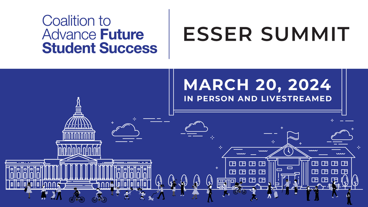 Looking forward to Day 1 of @CCSSO’s 2024 Legislative Conference, where the Coalition to Advance Future Student Success will host a special event, Investment to Impact: Leveraging ESSER and Keeping What Works. Learn more:  #ESSERImpact  bit.ly/3v9jevL