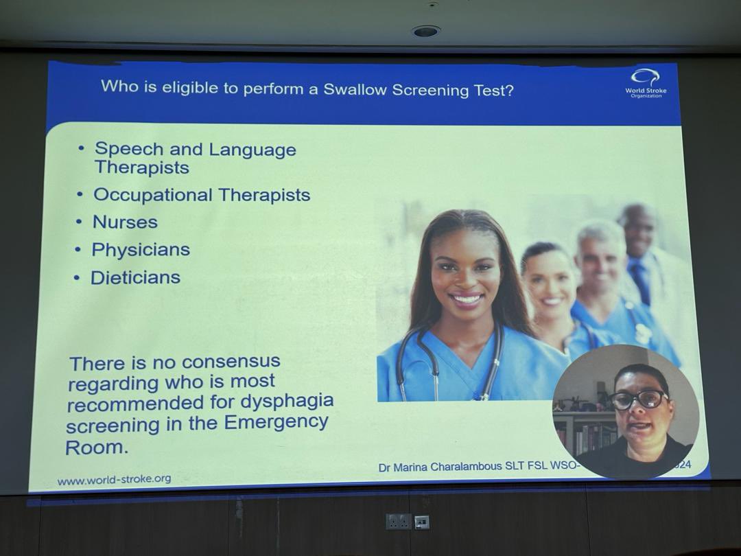 Thank you @MarinaCharala for a remarkable presentation on swallow assessment & communication after stroke earlier today, as a perfect end to the #StrokeMultidisciplinaryTrainings. We thank ALL #Collaborators from #FutureStrokeLeaders for making this a resounding success!