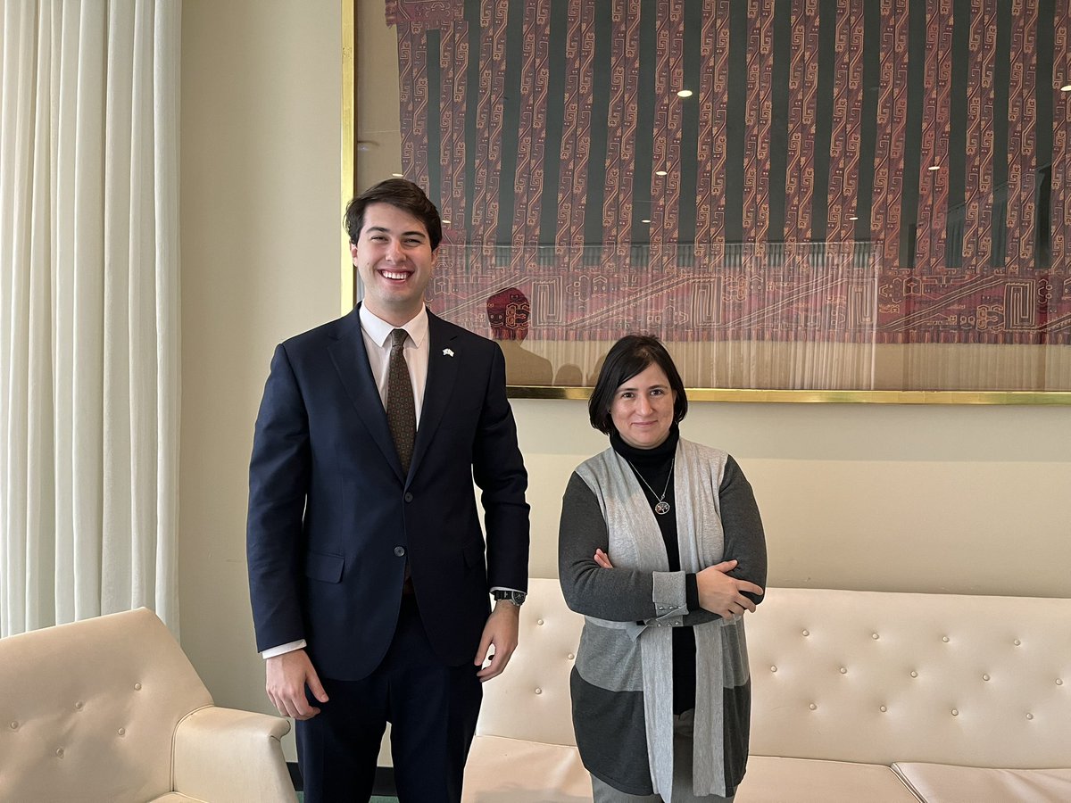 Engaged in a meaningful dialogue with Amb. Montserrat Solano Carboni, of  @UNDPPA, focusing on the advancement of #Peace, #Security, and #HumanRights  globally, with particular attention to #Youth involvement. Our discussion  highlighted the