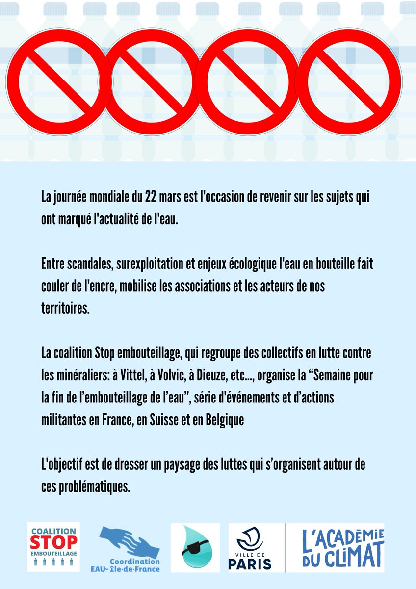 Hier premier événement de la coalition STOP EMBOUTEILLAGE à Paris <a href="/AcademieClimat/">Académie du Climat</a> avec <a href="/coordeau_idf/">Coordination EAU Île-de-France</a> <a href="/leauquimord/">L'eau qui mord</a> et <a href="/danlert/">Dan Lert</a> 🥳