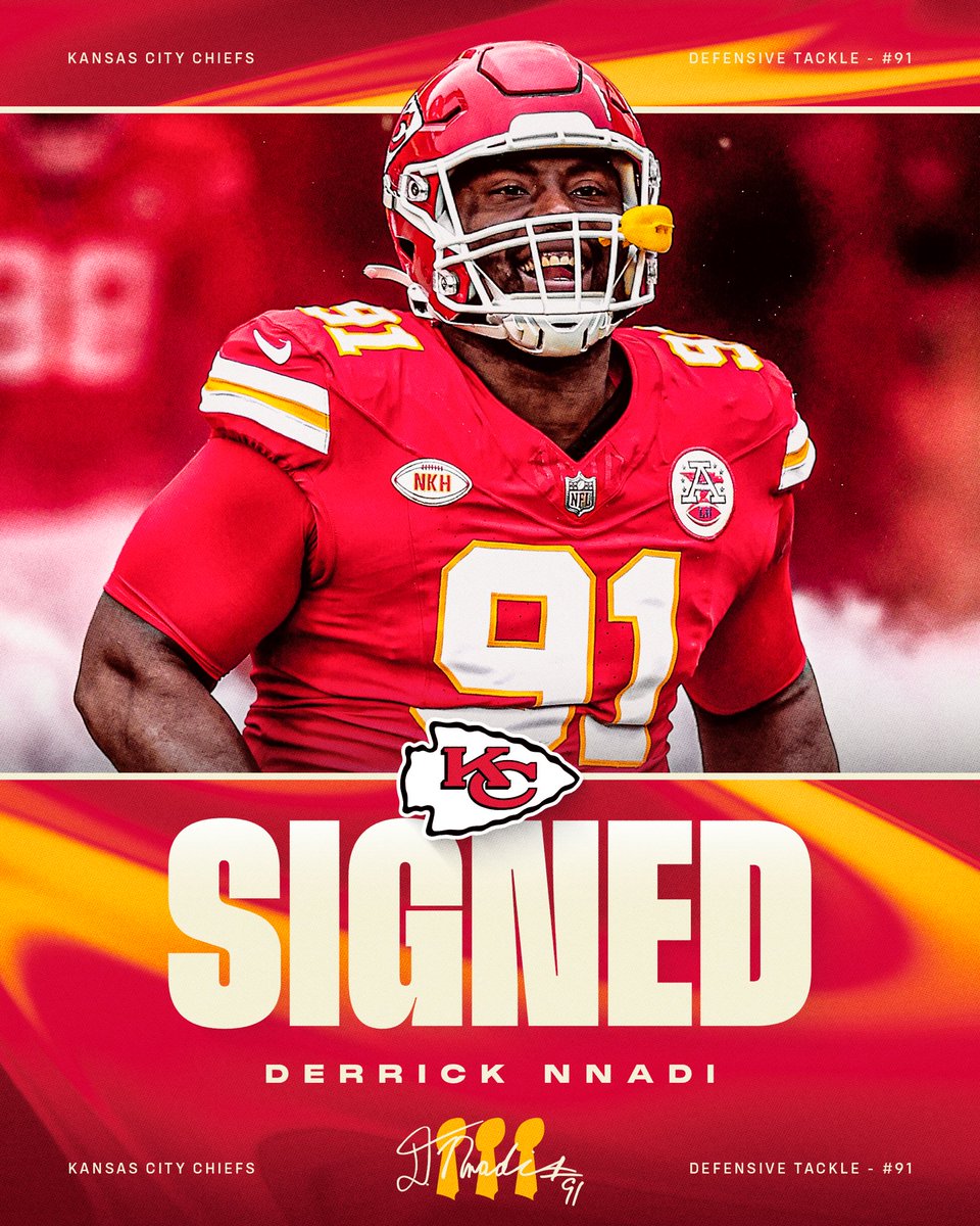Chiefs's tweet photo. Back in the trenches. We’ve re-signed @DerrickNnadi! https://t.co/DSnLllq1o7