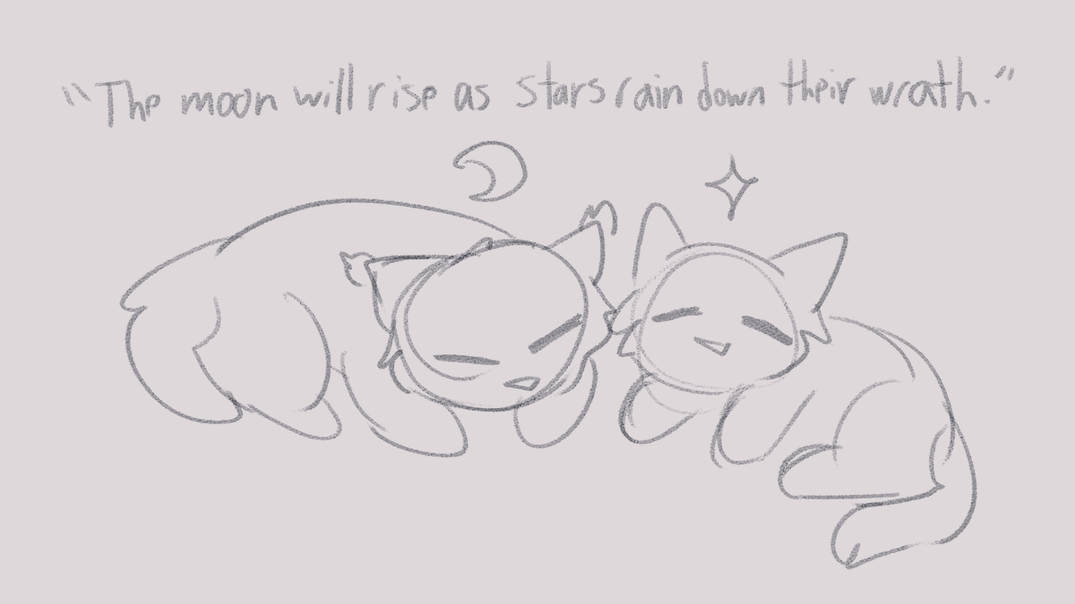 the siblings together and a bonus image depicting what their prophecy was. may make more for this city of wizards warrior cat au.... 