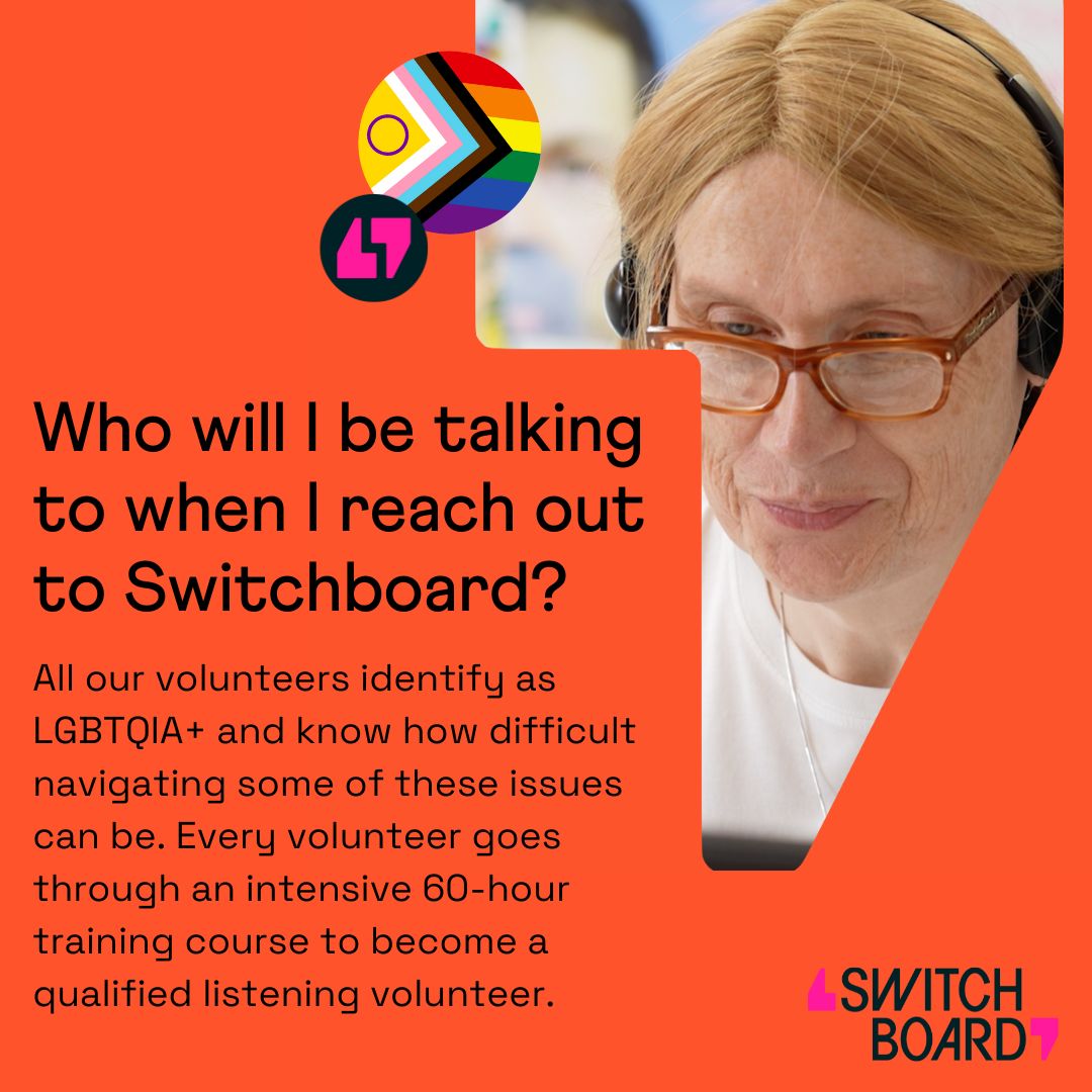 We know taking that first step to reach out to Switchboard can take a lot of courage. You may be wondering who will answer your phone call, chat or email? They're available every day from 10am - 10pm. ☎️ : 08000119100 💬 switchboard.lgbt 📧 hello@switchboard.lgbt