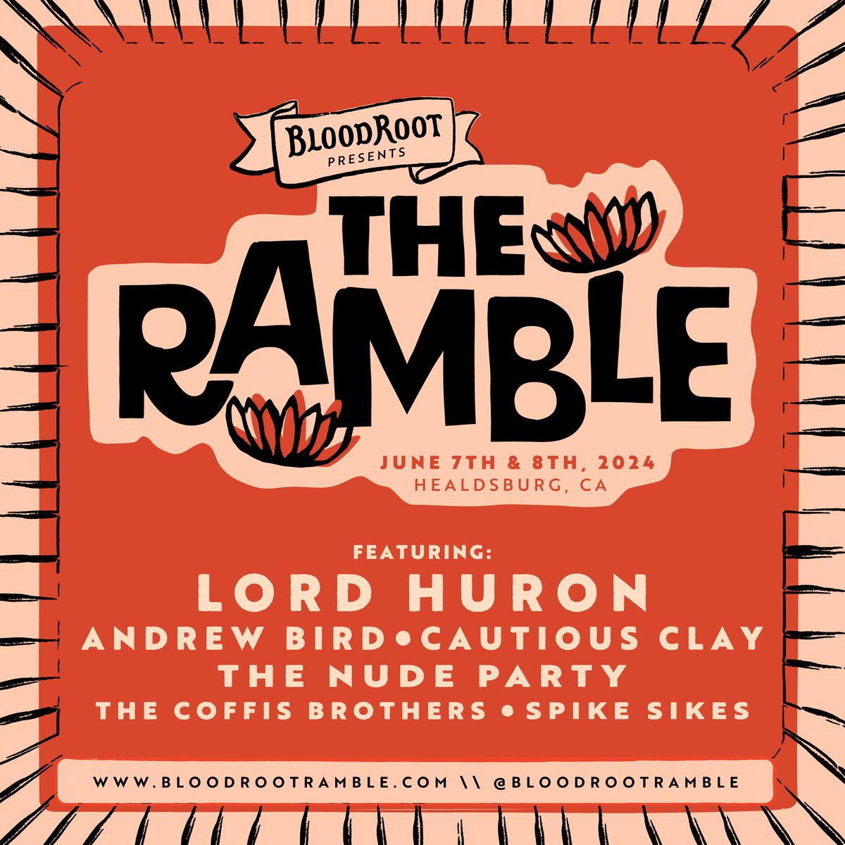 Lord Huron will take the stage at this year's BloodRoot Ramble on Saturday, June 8th in Healdsburg, CA. Tickets are on sale now at bloodrootramble.com