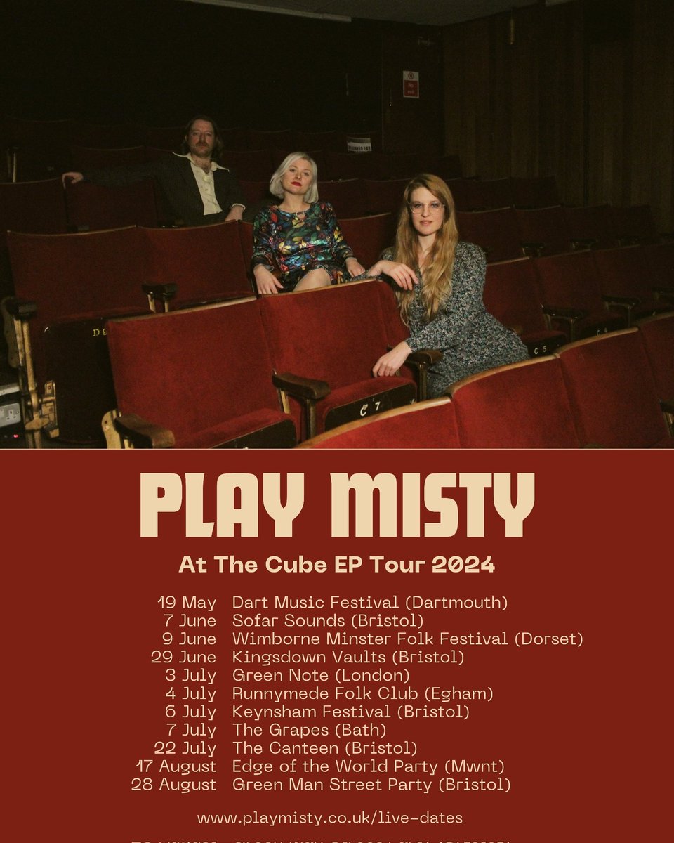 Come see us on tour promoting our new EP! First single 5th April, full ep 10th May 😍 playmisty.co.uk/live-dates #folkmusic #americana #Festivals #bristolmusic