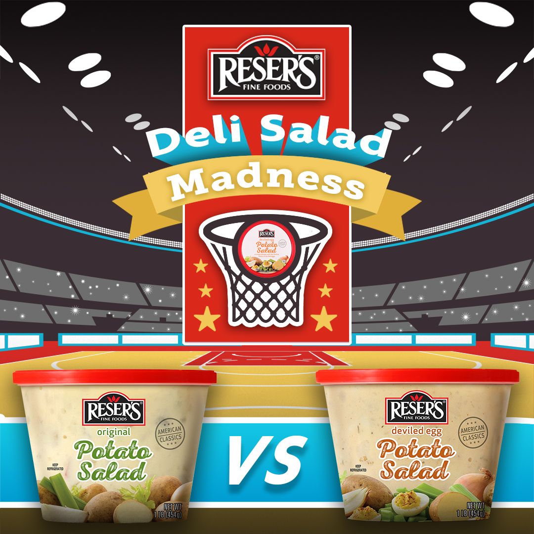 #Resers #DeliSaladMadness is BACK! 🎉

Our first matchup features two potato powerhouses – Original Potato Salad vs Deviled Egg Potato Salad. Which of these tasty titans is your favorite? 🥔 

Like, follow, &amp; comment below to b enter for a chance to win a $100 Visa Gift Card! 🙌