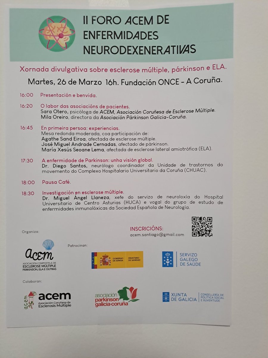 veganibalecter's tweet photo. ¿Me ayudas con un RT? El 26 de marzo a las 16h ACEM celebrará una jornada divulgativa sobre esclerosis múltiple, párkinson y ELA en la Fundación ONCE en A Coruña. Vamos a intentar que esta información llegue al número máximo de personas posible. https://t.co/po26bPXT1d