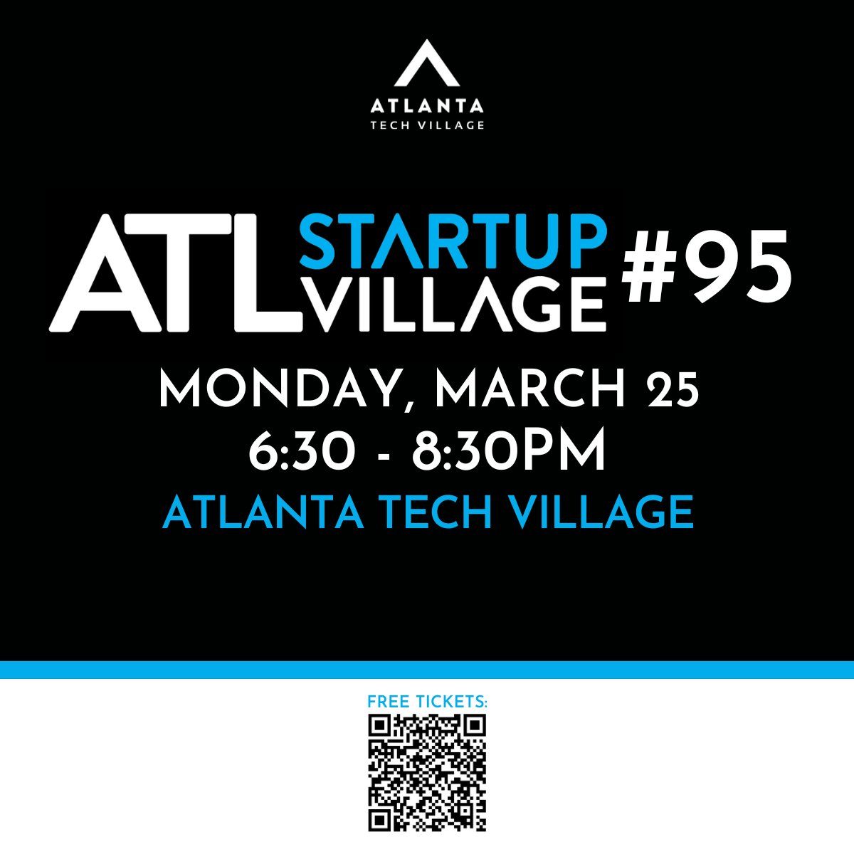 Join us on Monday (3/25) for ATL Startup Village's 95th event - we'll have beer and networking followed by pitches. 

Check out the event page to learn more about the companies pitching and reserve your (free!) spot. bit.ly/3TFrIUS