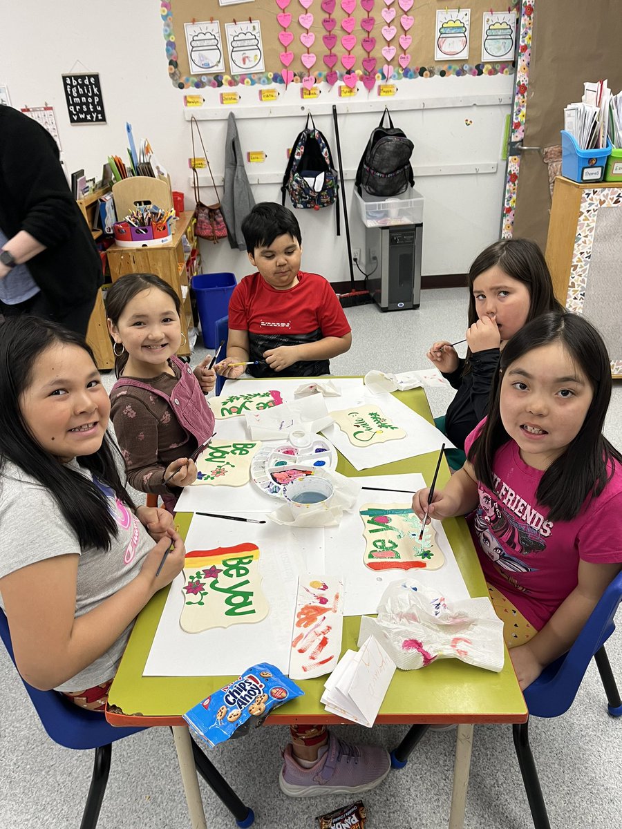 #PlantingPositivityNL with our artwork this afternoon. Such beautiful messages from grades 2 &amp; 3. We are loving #NLEduWeek2024