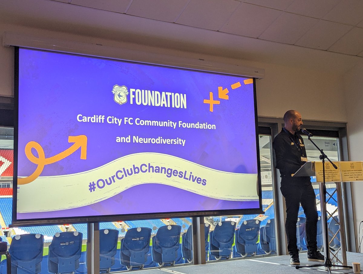 Final speaker of the day @CCFC_Foundation who are also a partner of @mentalhealth wonderful to hear about the Neurodiversity initiatives taking place at the club. ⚽ #OurClubChangesLives #NeurodivergentFriendlyCardiff #NeurodiversityCelebrationWeek