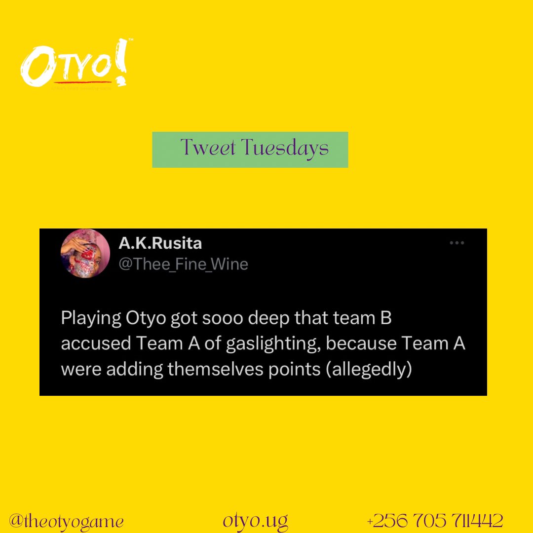 If you haven’t had such a deep game, you played the wrong Otyo!

#theotyogame #theotyoapp #tribeclues #guesstheword #tweettuesdays #wordgame #Africangame