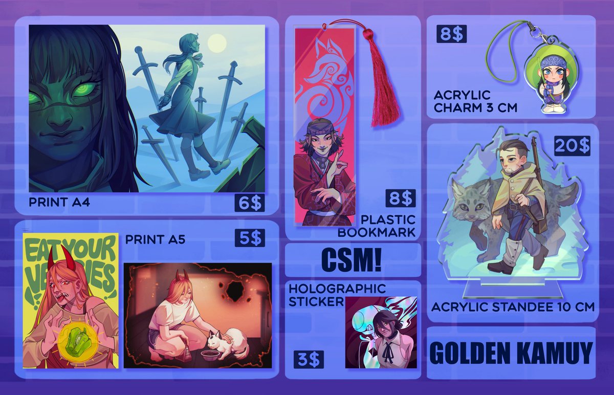 You may not know but I'm actually making merch and now 🌸I opening international orders!🌸 You can place your order using google form (link down below) or just dm me in twitter I will also be very grateful for the retweets✨ #BaldursGate3 #JJBA #goldenkamuy #DragonAge #OFMD