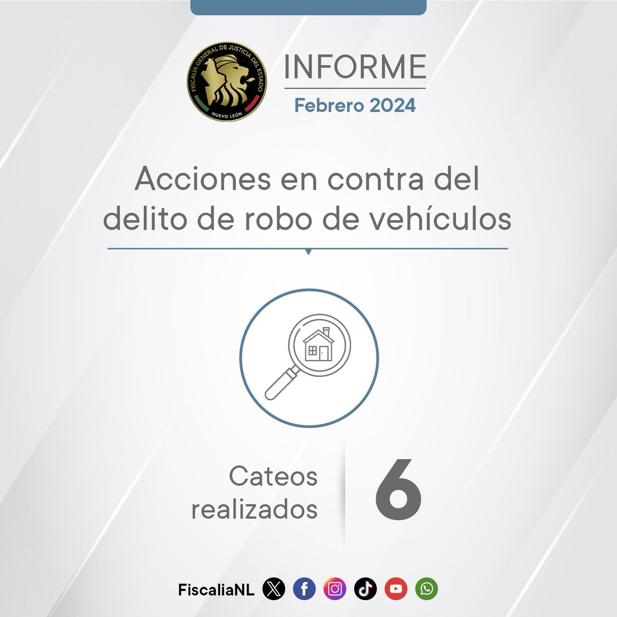 📊 Durante el mes de febrero, la #fiscalíanl logró acciones relevantes contra el delito de Robo de Vehiculos, aquí te compartimos la información 👉🏽